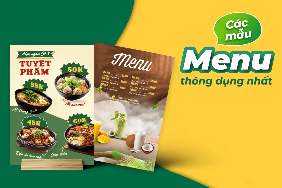 In Menu chuyên nghiệp cho hàng quán, nhà hàng: các loại Menu phổ biến nhất hiện nay